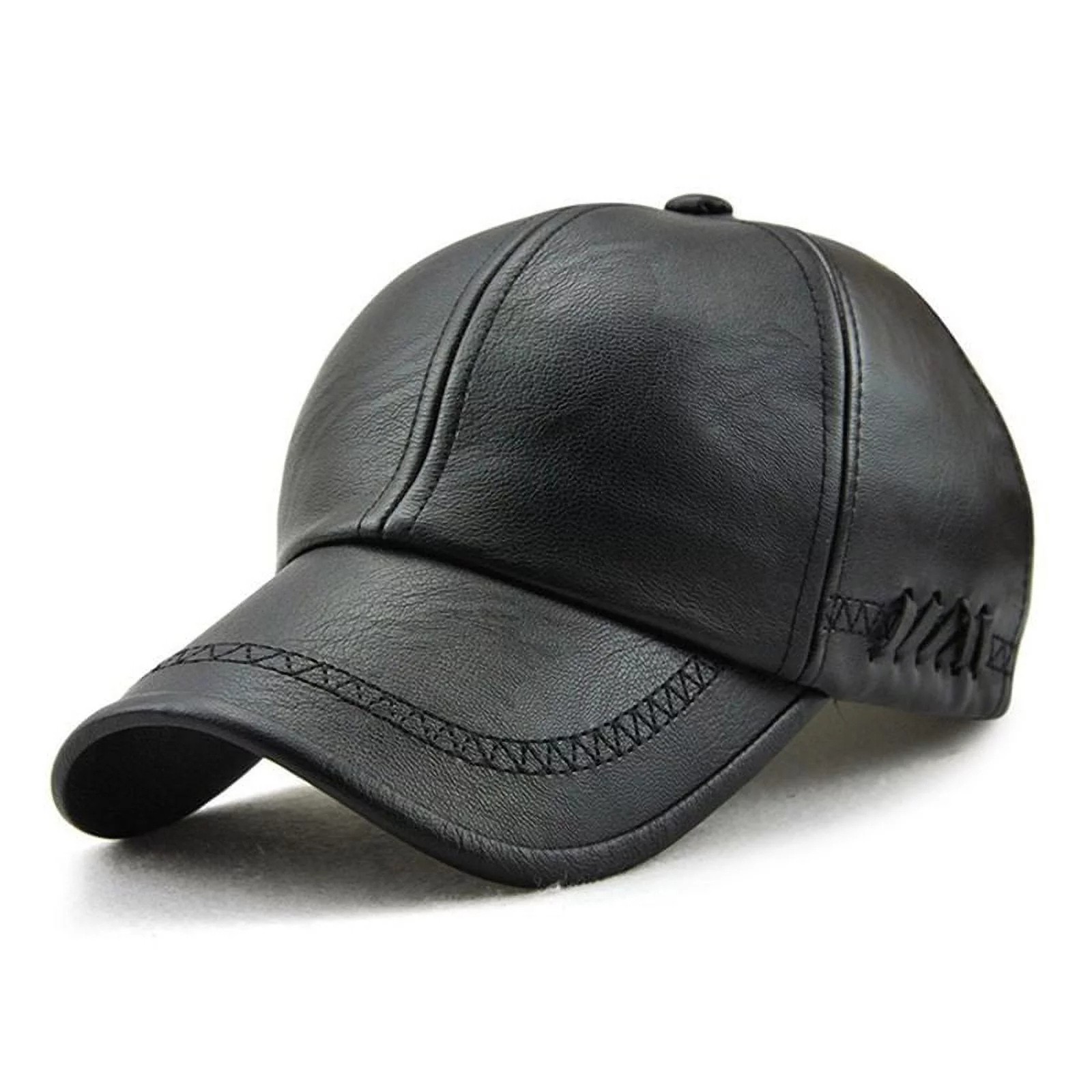 thumbnail image 2 of Gorra de béisbol de piel sintética para hombre: estilo europeo/americano de moda, ajuste regulable, ligera, talla única para actividades al aire libre/ocio., 2 of 8